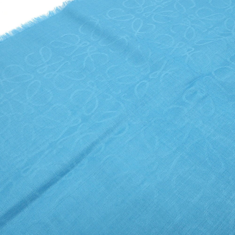 [Used] LOEWE wool silk cashmere scarf, turquoise blue [Condition: A] [Men&