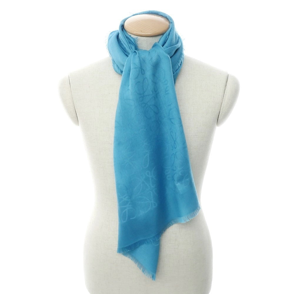 [Used] LOEWE wool silk cashmere scarf, turquoise blue [Condition: A] [Men&