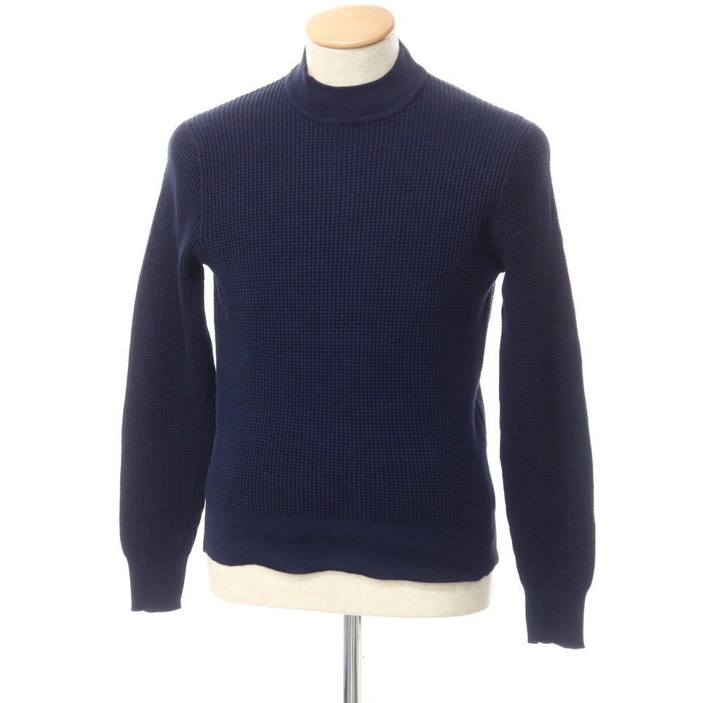 [Used] GRAN SASSO Cotton Mock Neck Pullover Knit Navy [Size 44] [NVY] [S/S] [Condition Rank B] [Men&