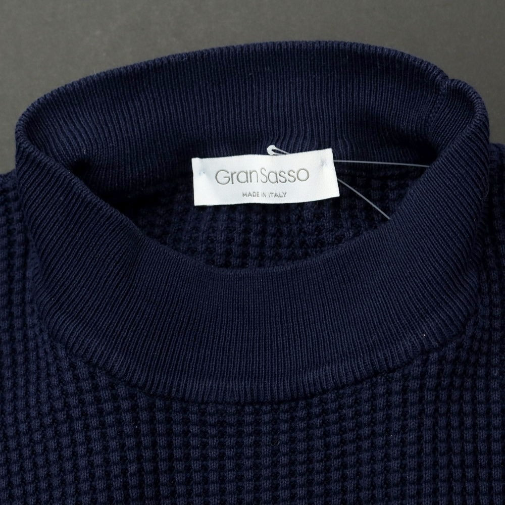 [Used] GRAN SASSO Cotton Mock Neck Pullover Knit Navy [Size 44] [NVY] [S/S] [Condition Rank B] [Men&