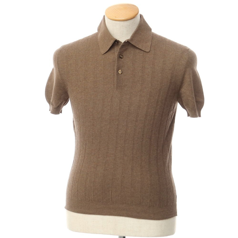 [Used] GRAN SASSO Cotton Short Sleeve Polo Knit Ash Brown [Size 42] [BRW] [S/S] [Condition Rank B] [Men&