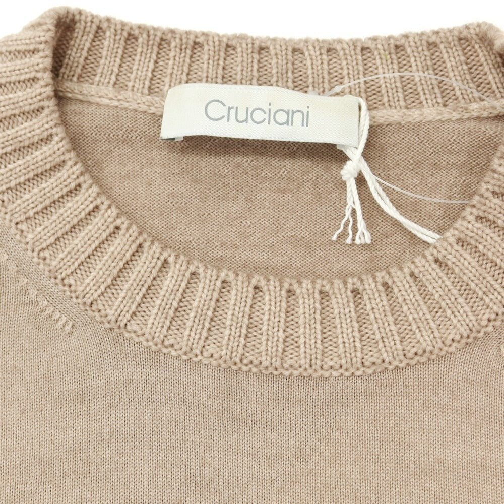 新品 クルチアーニ ベージュ クルーネック ニット 48 M｜メンズ