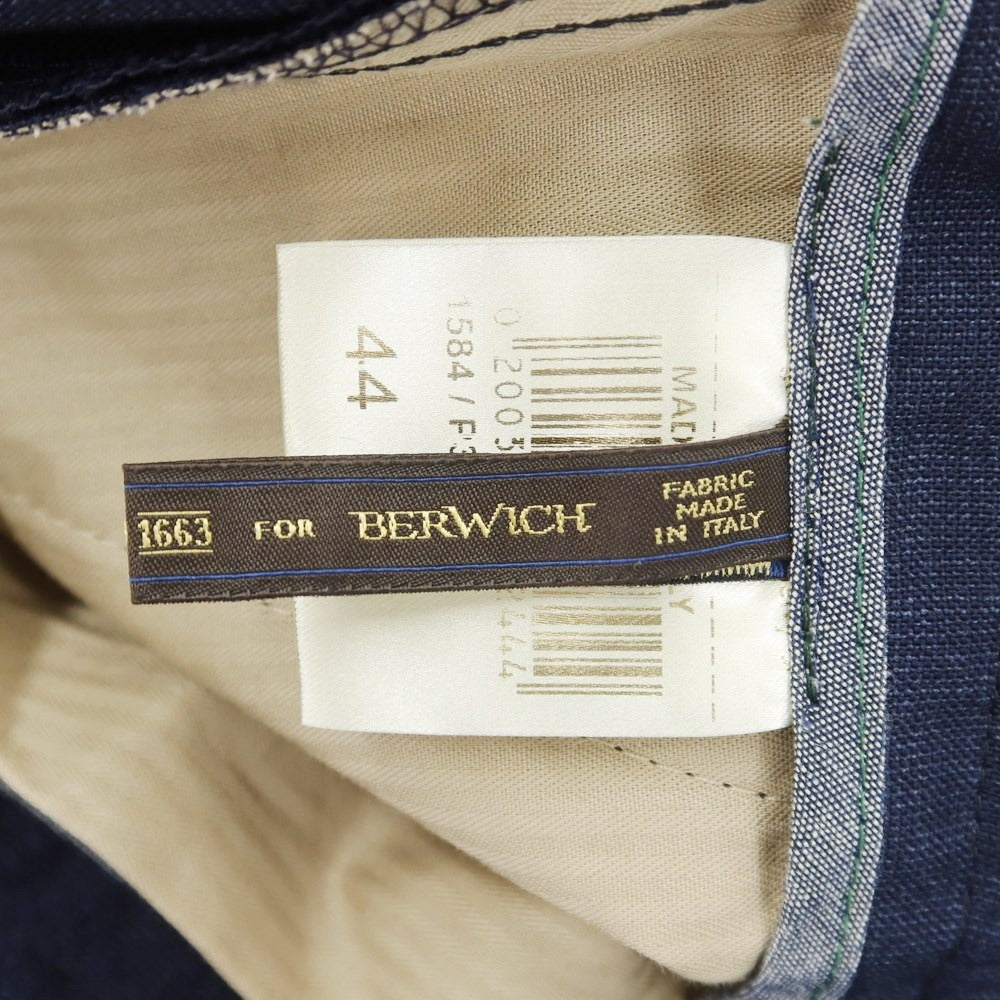 [Used] BERWICH Wool Casual Slacks Pants Navy [Size 44] [NVY] [S/S] [Condition Rank A] [Men&