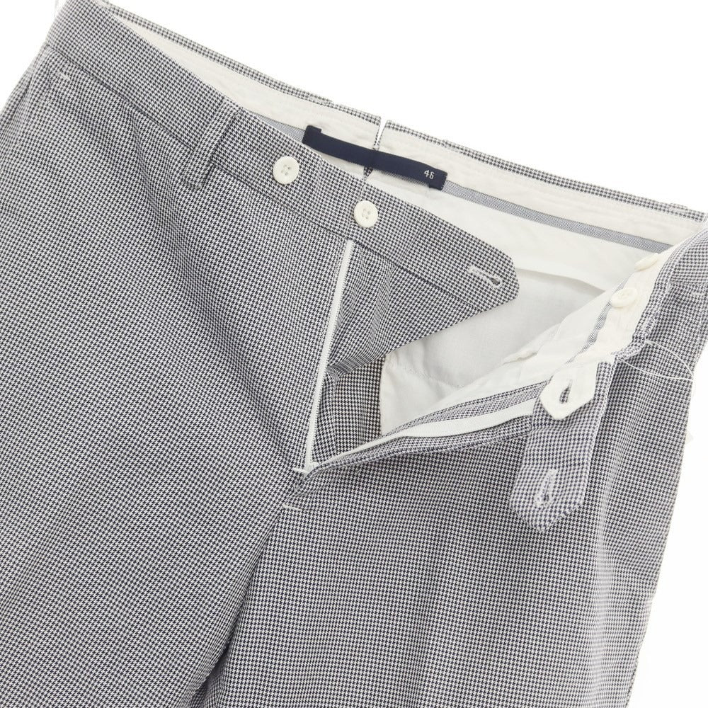 [Used] INCOTEX Cotton Houndstooth Casual Slacks Pants Navy x White [Size 46] [NVY] [S/S] [Condition Rank C] [Men&