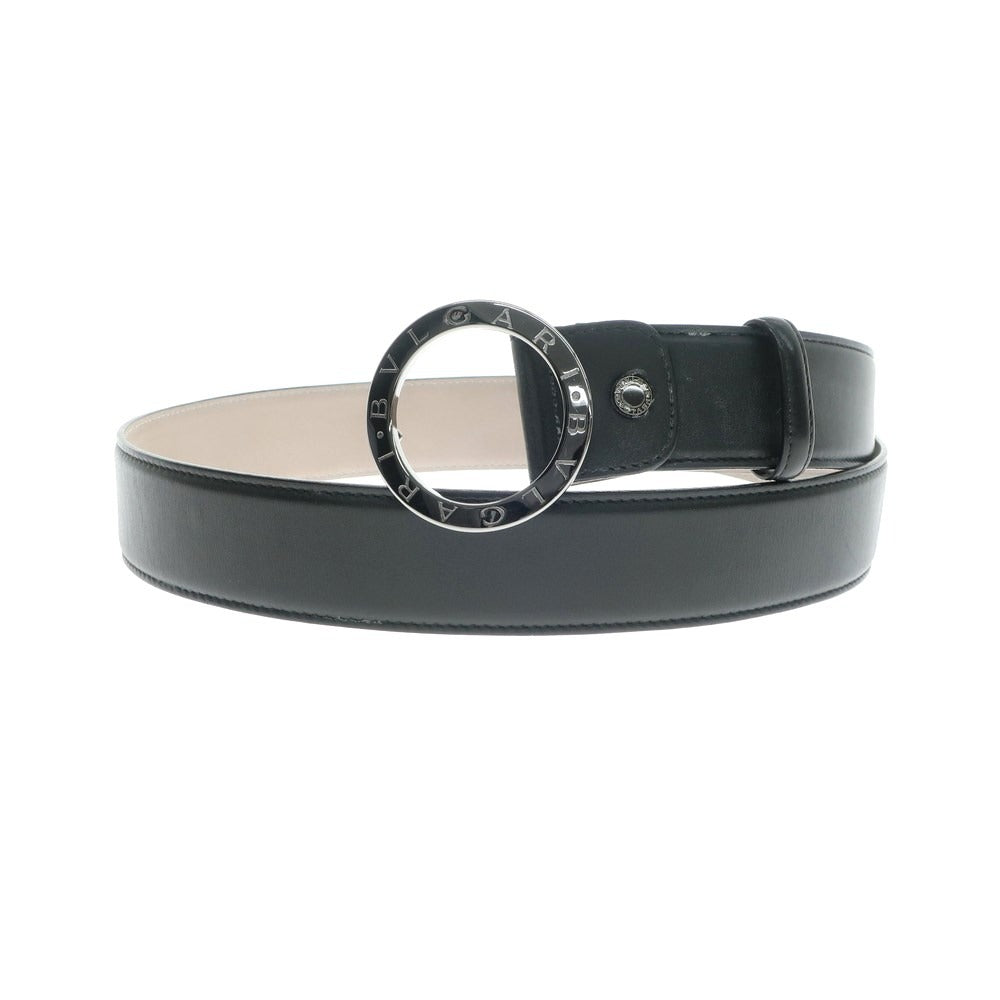 [Used] BVLGARI Leather Belt Black [44/110] [Condition Rank B] [Men&