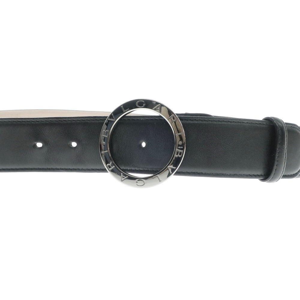 [Used] BVLGARI Leather Belt Black [44/110] [Condition Rank B] [Men&