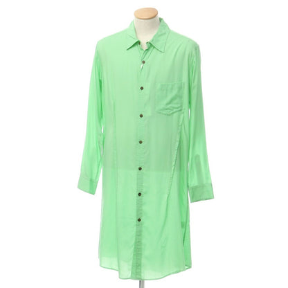 [Used] [Unused] Sulvam Tencel Long Shirt, Light Green [S] [Condition Rank S] [Men&