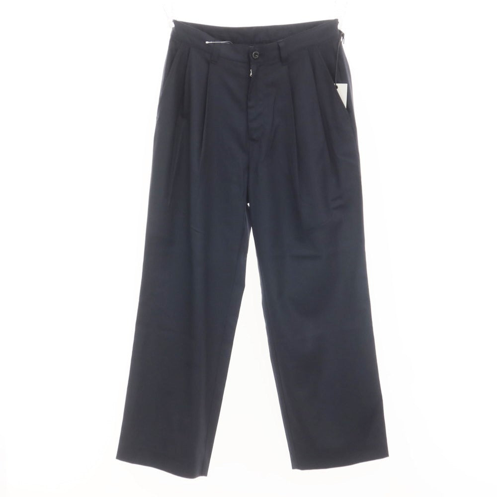 [Used] KIIT Wool Silk Wide Dress Slacks Pants Dark Navy [Size 2] [NVY] [S/S] [Condition Rank B] [Men&