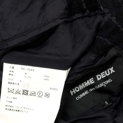 【中古】コムデギャルソン オムドゥ COMME des GARCONS HOMME DEUX 2023年秋冬 シワ加工 ウール ストライプ カジュアルジャケット ブラックxグレー【 S 】【 状態ランクA 】【 メンズ 】