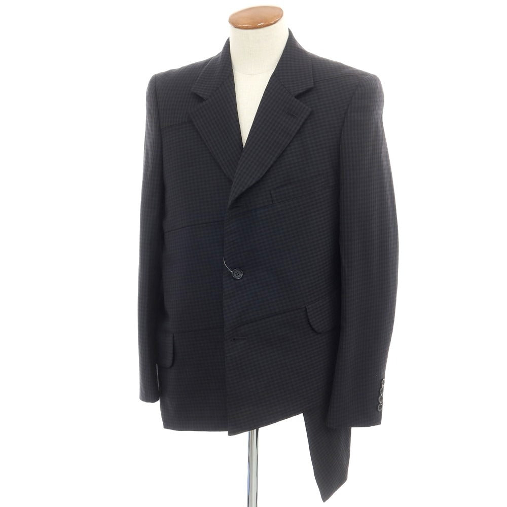 【中古】コムデギャルソン オムドゥ COMME des GARCONS HOMME DEUX 2023年秋冬 ウール チェック カジュアルジャケット ダークグレーxネイビー【サイズM】【GRY】【A/W】【状態ランクA】【メンズ】【758995】