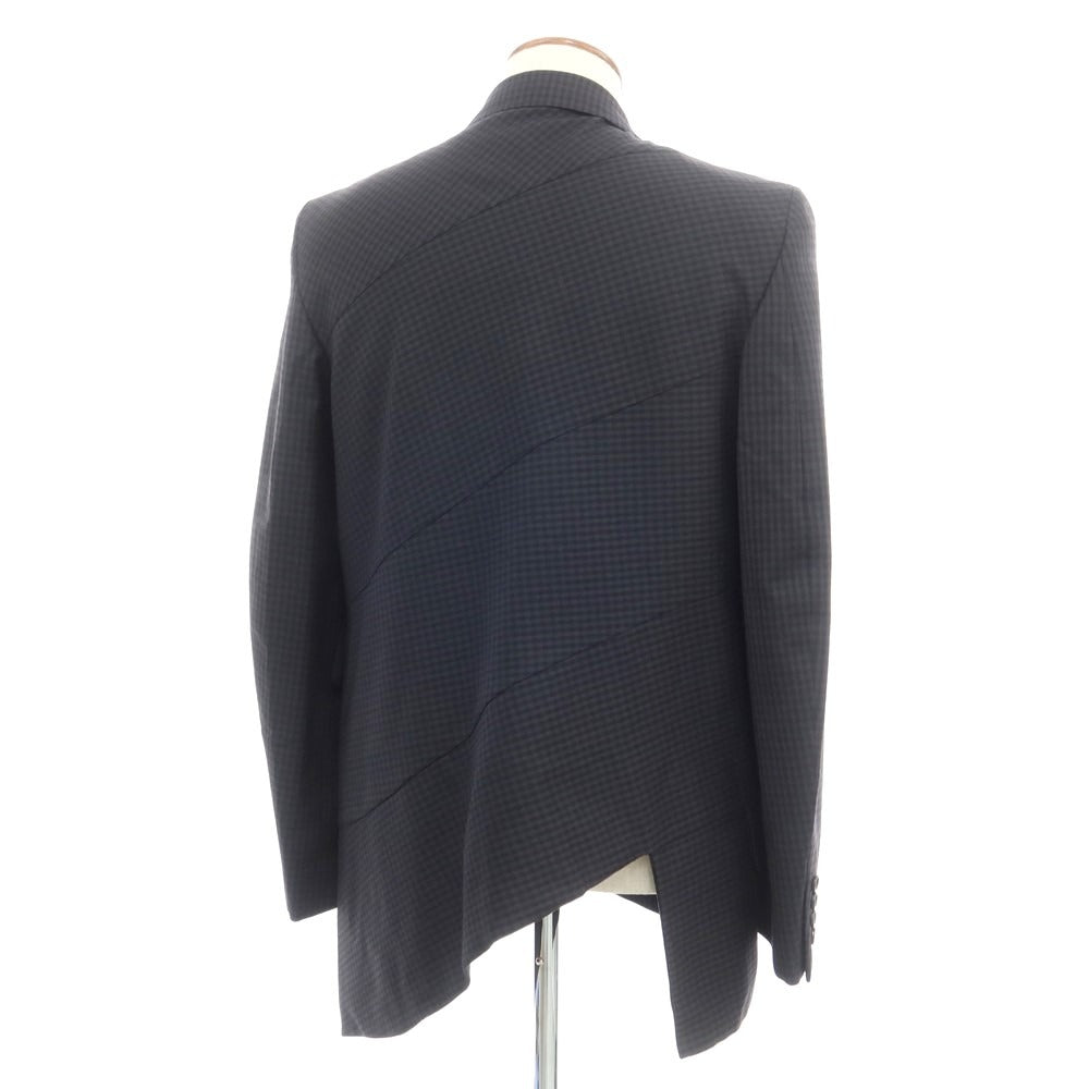 【中古】コムデギャルソン オムドゥ COMME des GARCONS HOMME DEUX 2023年秋冬 ウール チェック カジュアルジャケット ダークグレーxネイビー【サイズM】【GRY】【A/W】【状態ランクA】【メンズ】【758995】