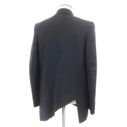 【中古】コムデギャルソン オムドゥ COMME des GARCONS HOMME DEUX 2023年秋冬 ウール チェック カジュアルジャケット ダークグレーxネイビー【サイズM】【GRY】【A/W】【状態ランクA】【メンズ】【758995】