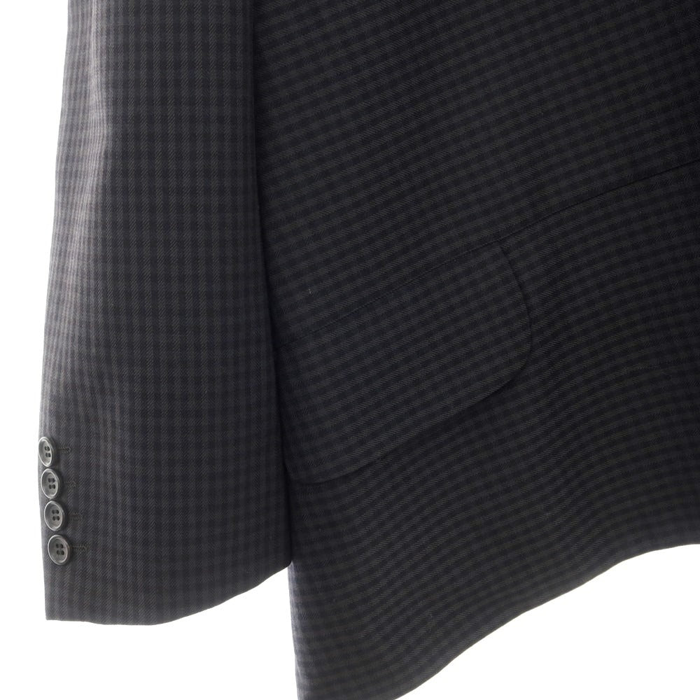 【中古】コムデギャルソン オムドゥ COMME des GARCONS HOMME DEUX 2023年秋冬 ウール チェック カジュアルジャケット ダークグレーxネイビー【サイズM】【GRY】【A/W】【状態ランクA】【メンズ】【758995】