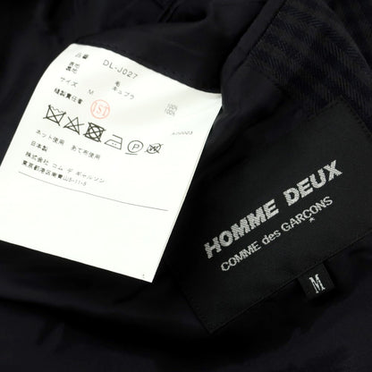 【中古】コムデギャルソン オムドゥ COMME des GARCONS HOMME DEUX 2023年秋冬 ウール チェック カジュアルジャケット ダークグレーxネイビー【サイズM】【GRY】【A/W】【状態ランクA】【メンズ】【758995】