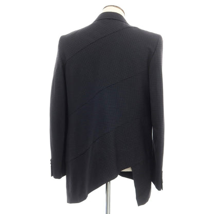 【中古】コムデギャルソン オムドゥ COMME des GARCONS HOMME DEUX 2023年秋冬 ウール チェック カジュアルジャケット ダークグレーxネイビー【サイズL】【GRY】【A/W】【状態ランクA】【メンズ】【758994】