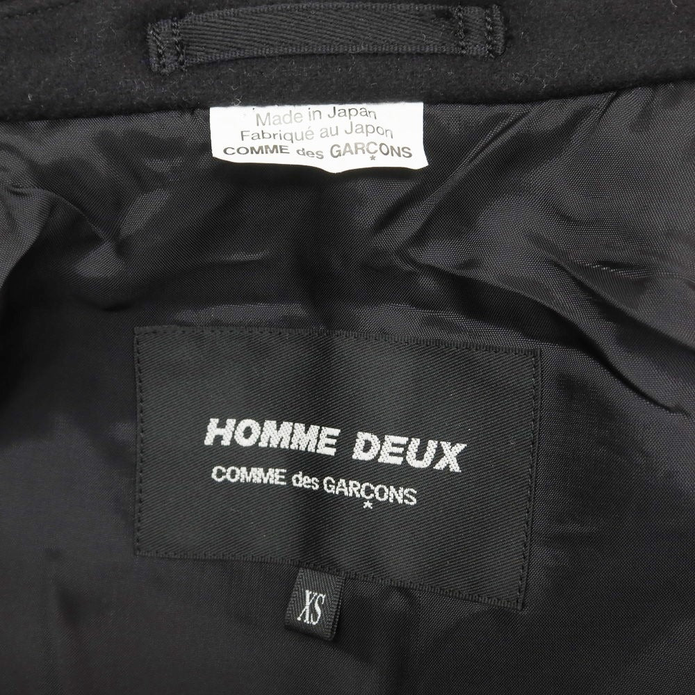 【中古】コムデギャルソン オムドゥ COMME des GARCONS HOMME DEUX 2022年秋冬 ウールナイロン チェスターフィールドコート ブラック【サイズXS】【BLK】【A/W】【状態ランクA】【メンズ】