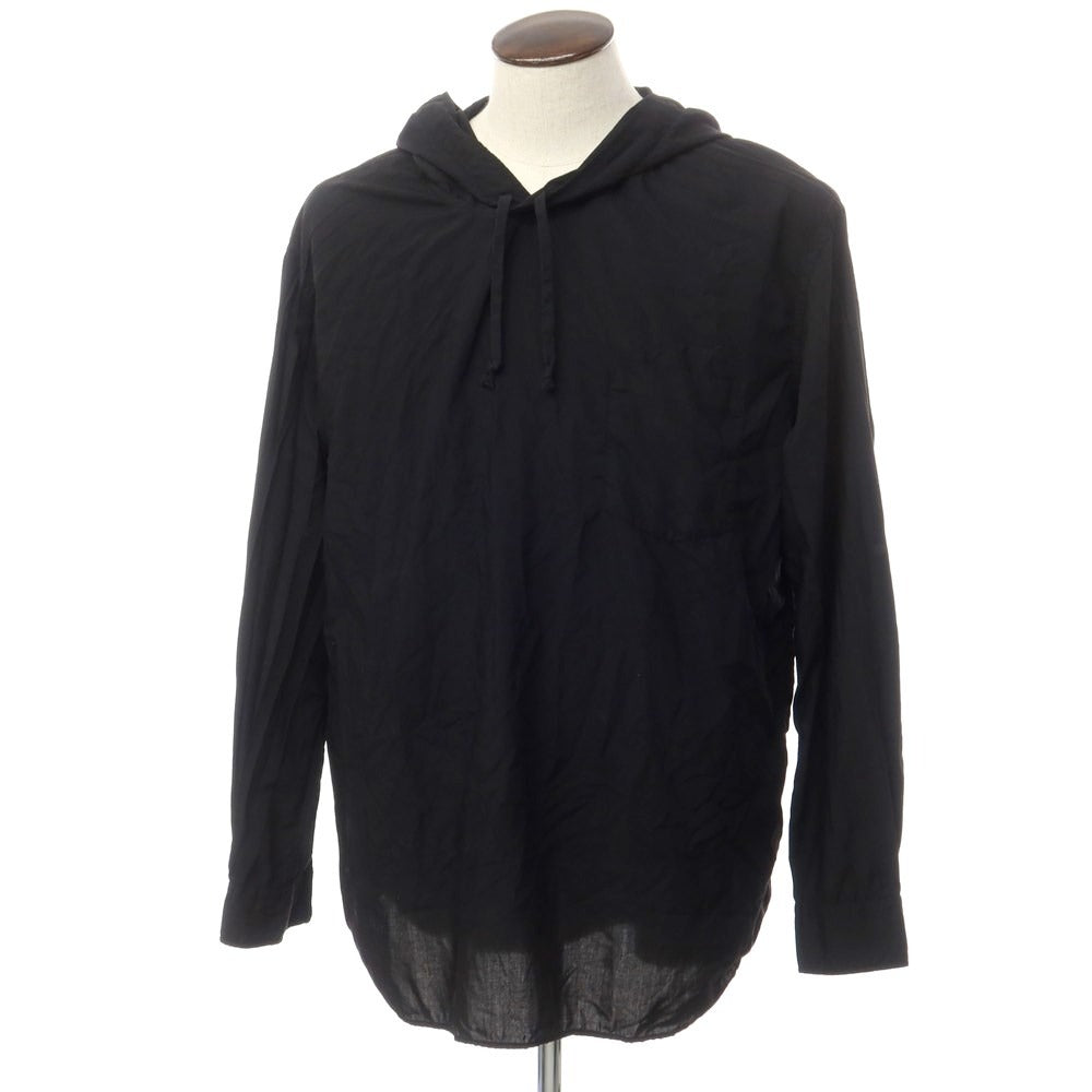 【中古】コムデギャルソン オムドゥ COMME des GARCONS HOMME DEUX 2023年秋冬 プルオーバー フーデッド カジュアルシャツ ブラック【 XL 】【 状態ランクA 】【 メンズ 】