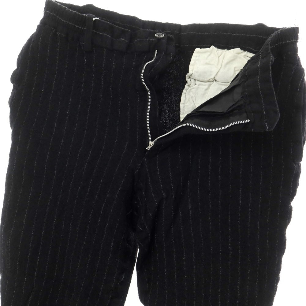 【中古】コムデギャルソン オムドゥ COMME des GARCONS HOMME DEUX 2023年秋冬 ウール ストライプ カジュアルスラックスパンツ ブラック【 XS 】【 状態ランクA 】【 メンズ 】