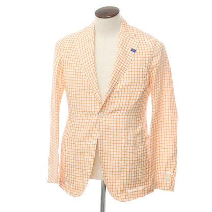 [Used] [Unused] RING JACKET Linen Check Casual Jacket White x Orange [48] [Condition Rank S] [Men&