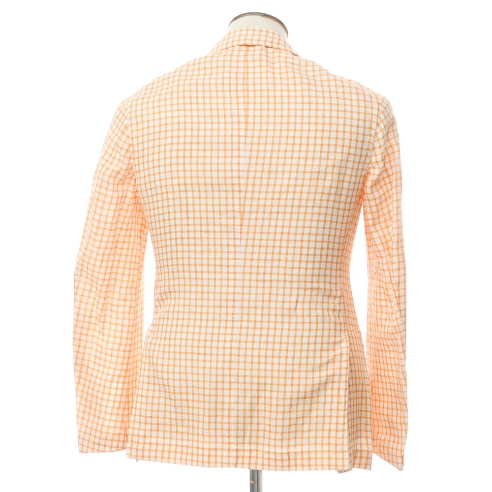 [Used] [Unused] RING JACKET Linen Check Casual Jacket White x Orange [48] [Condition Rank S] [Men&