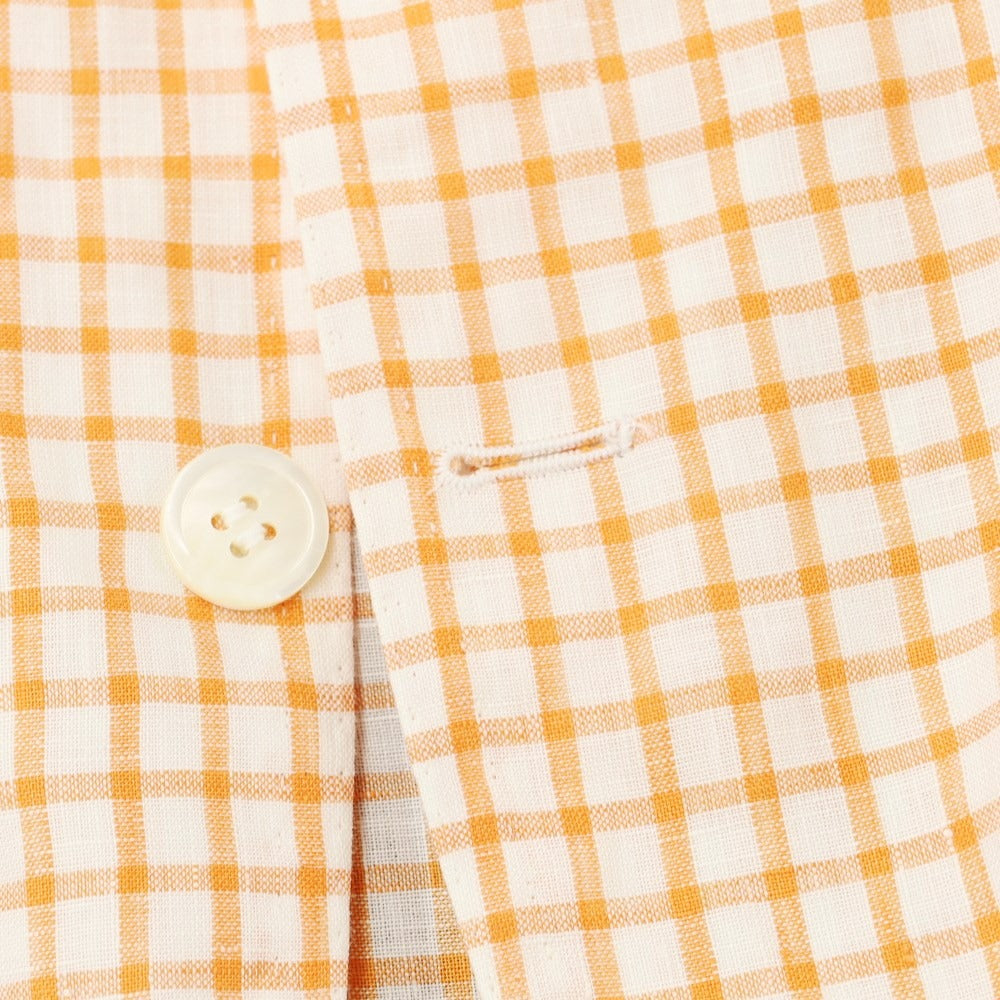 [Used] [Unused] RING JACKET Linen Check Casual Jacket White x Orange [48] [Condition Rank S] [Men&