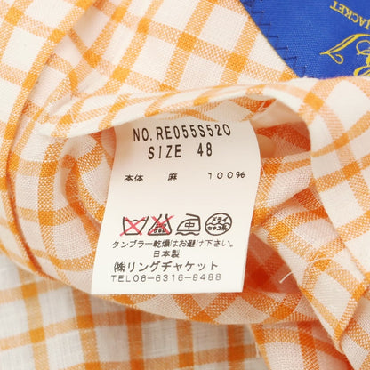 [Used] [Unused] RING JACKET Linen Check Casual Jacket White x Orange [48] [Condition Rank S] [Men&