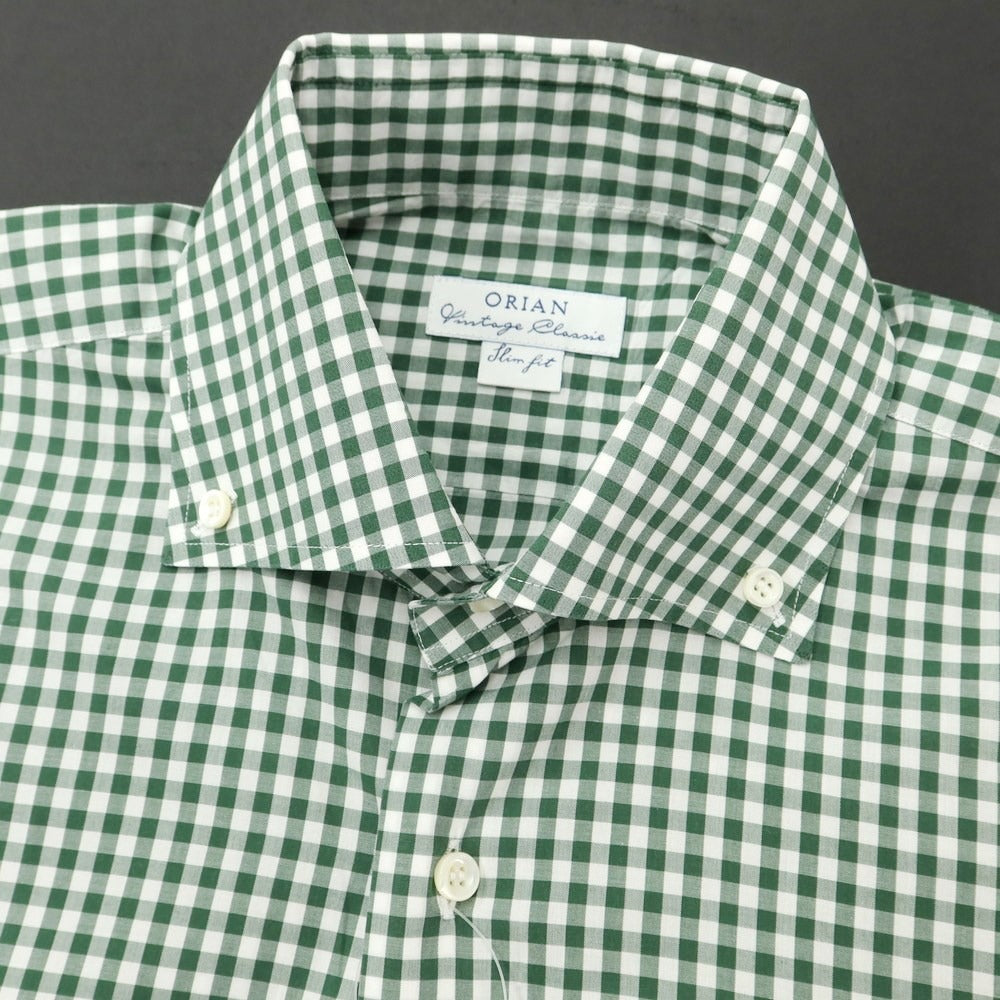 [Used] ORIAN Cotton Button-down Casual Shirt
 Green x White [Size 39] [GRN] [S/S/A/W] [Condition Rank B] ​​[Men&