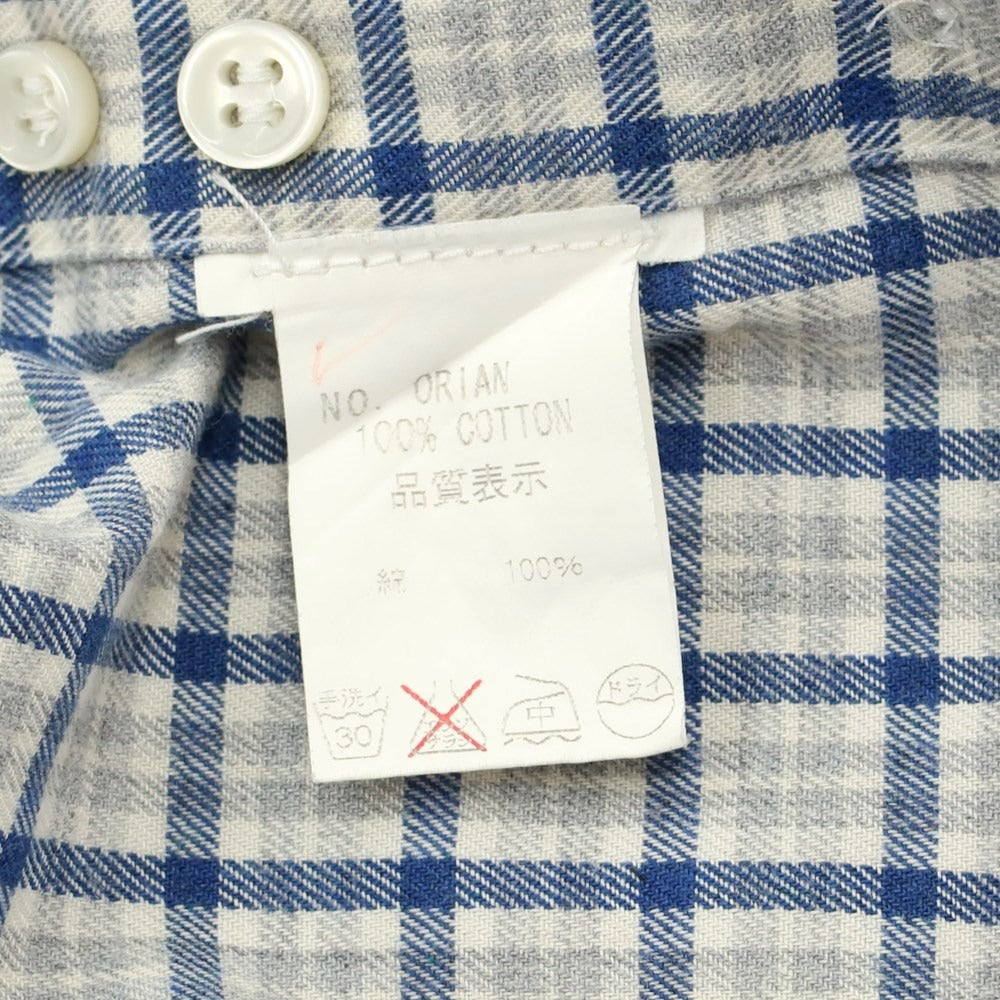 [Used] ORIAN Cotton Check Horizontal Collar Casual Shirt
 Gray x Navy [Size S] [GRY] [S/S/A/W] [Condition Rank B] ​​[Men&