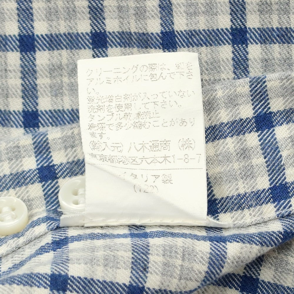 [Used] ORIAN Cotton Check Horizontal Collar Casual Shirt
 Gray x Navy [Size S] [GRY] [S/S/A/W] [Condition Rank B] ​​[Men&