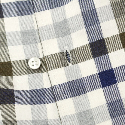 [Used] ORIAN Cotton Check Horizontal Collar Casual Shirt
 White x Navy [Size S] [WHT] [S/S/A/W] [Condition Rank B] ​​[Men&