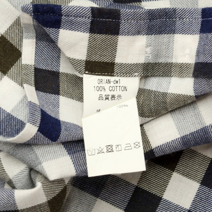 [Used] ORIAN Cotton Check Horizontal Collar Casual Shirt
 White x Navy [Size S] [WHT] [S/S/A/W] [Condition Rank B] ​​[Men&