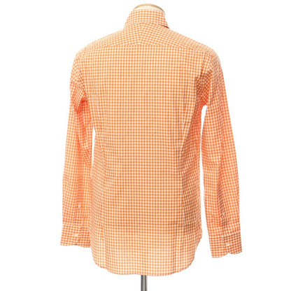 [Used] [Unused] ORIAN Cotton Check Button-down Casual Shirt
 Orange x White [Size 38] [ORG] [S/S/A/W] [Condition Rank S] [Men&