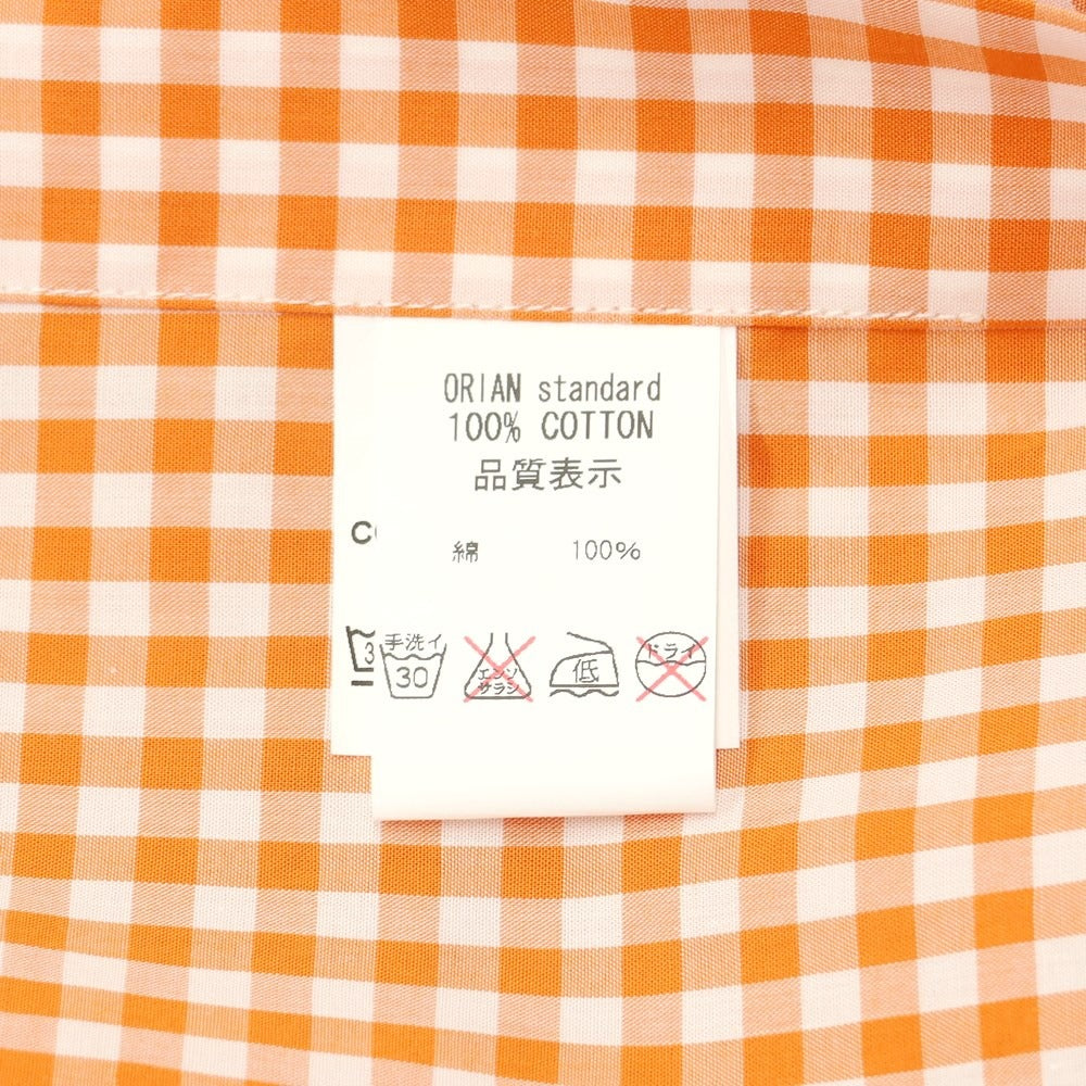 [Used] [Unused] ORIAN Cotton Check Button-down Casual Shirt
 Orange x White [Size 38] [ORG] [S/S/A/W] [Condition Rank S] [Men&