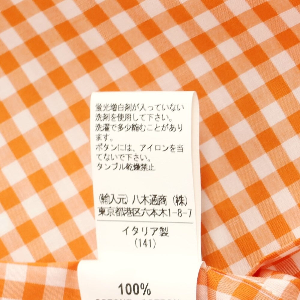 [Used] [Unused] ORIAN Cotton Check Button-down Casual Shirt
 Orange x White [Size 38] [ORG] [S/S/A/W] [Condition Rank S] [Men&