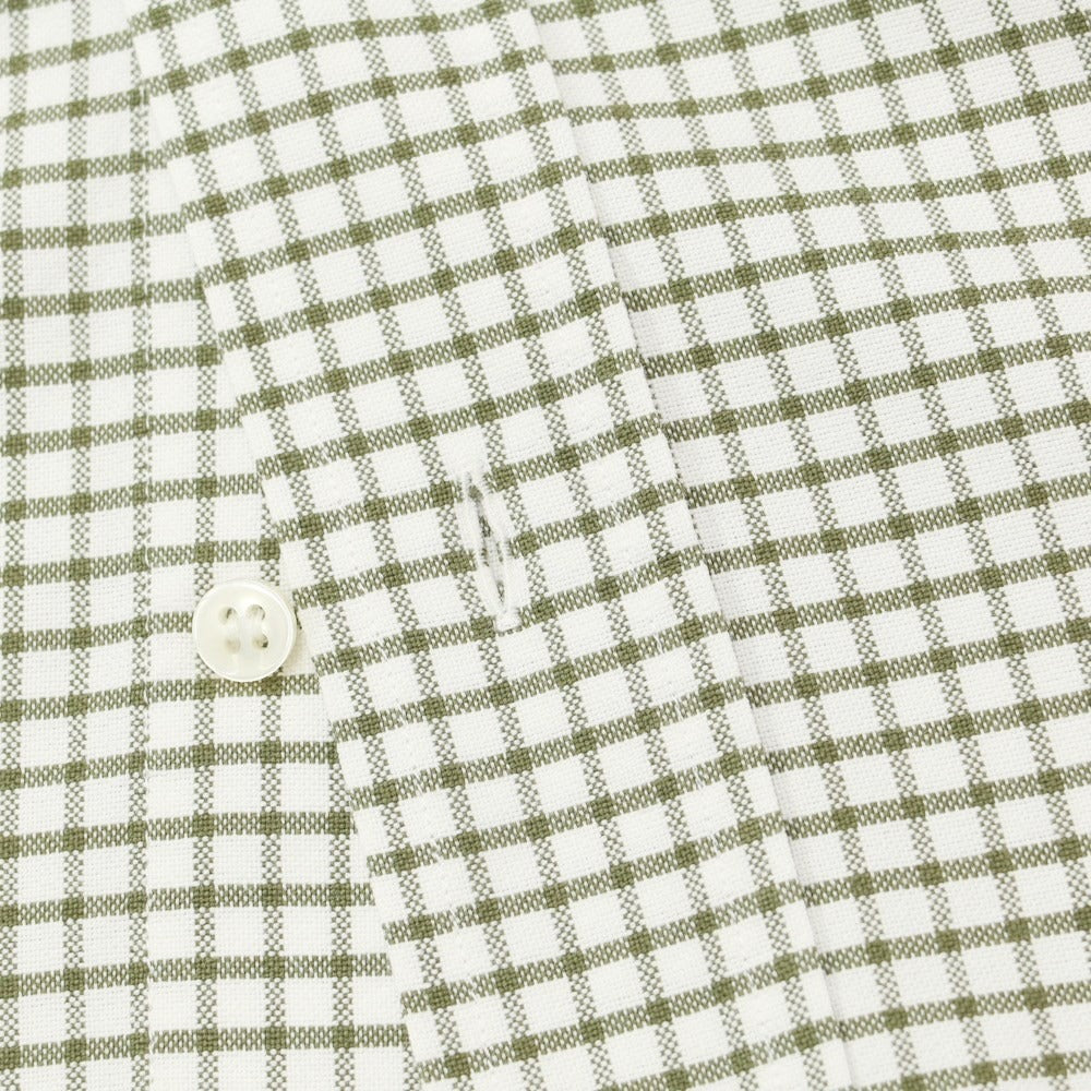 [Used] ORIAN Cotton Check Horizontal Collar Casual Shirt White x Olive [M] [Condition Rank B] [Men&