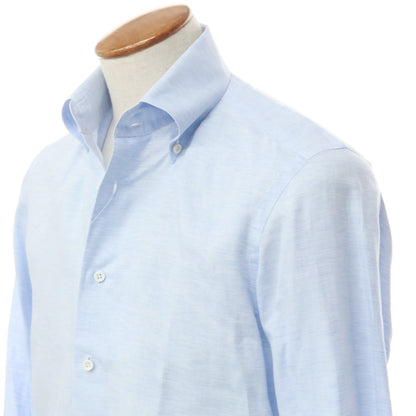 [Used] UNIVERSAL LANGUAGE Cotton Linen Button-down Casual Shirt Light Blue [M] [Condition Rank C] [Men&