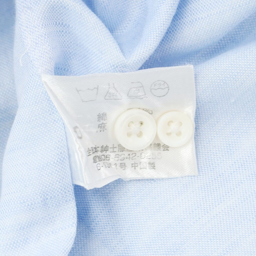 [Used] UNIVERSAL LANGUAGE Cotton Linen Button-down Casual Shirt Light Blue [M] [Condition Rank C] [Men&