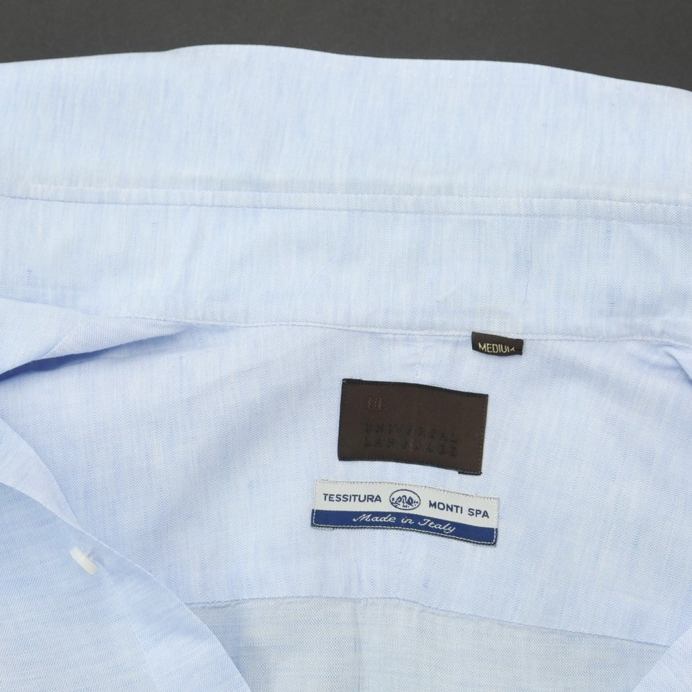 [Used] UNIVERSAL LANGUAGE Cotton Linen Button-down Casual Shirt Light Blue [M] [Condition Rank C] [Men&