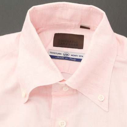 [Used] UNIVERSAL LANGUAGE Cotton Linen Button-down Casual Shirt Light Pink [M] [Condition Rank B] [Men&