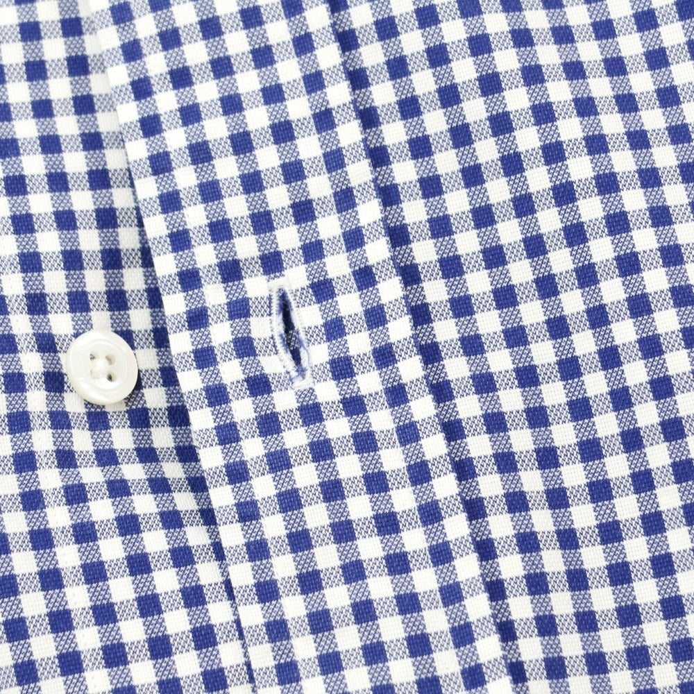 [Used] BEAMS F Cotton Check Button-down Casual Shirt White x Navy [40] [Condition Rank C] [Men&