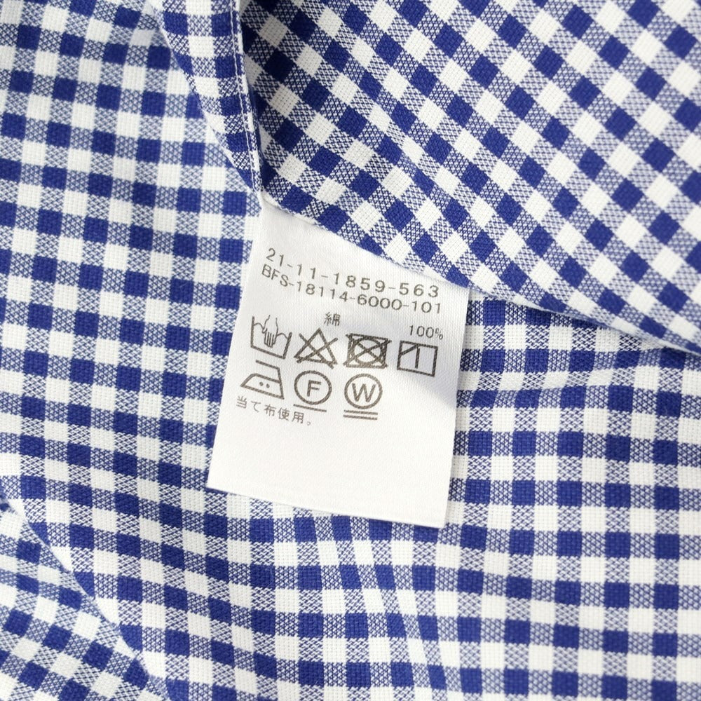 [Used] BEAMS F Cotton Check Button-down Casual Shirt White x Navy [40] [Condition Rank C] [Men&