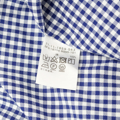 [Used] BEAMS F Cotton Check Button-down Casual Shirt White x Navy [40] [Condition Rank C] [Men&