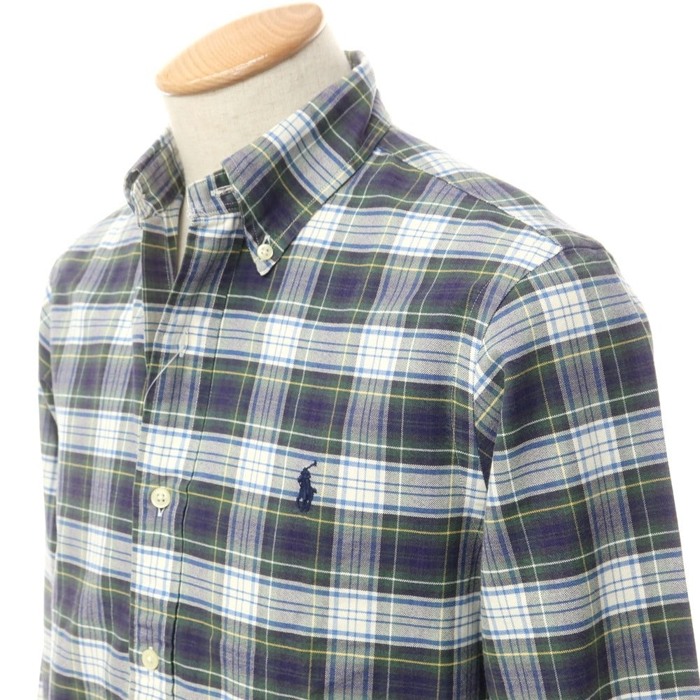 [Used] Ralph Lauren Cotton Check Button-down Casual Shirt Navy x Green [XS] [Condition Rank C] [Men&