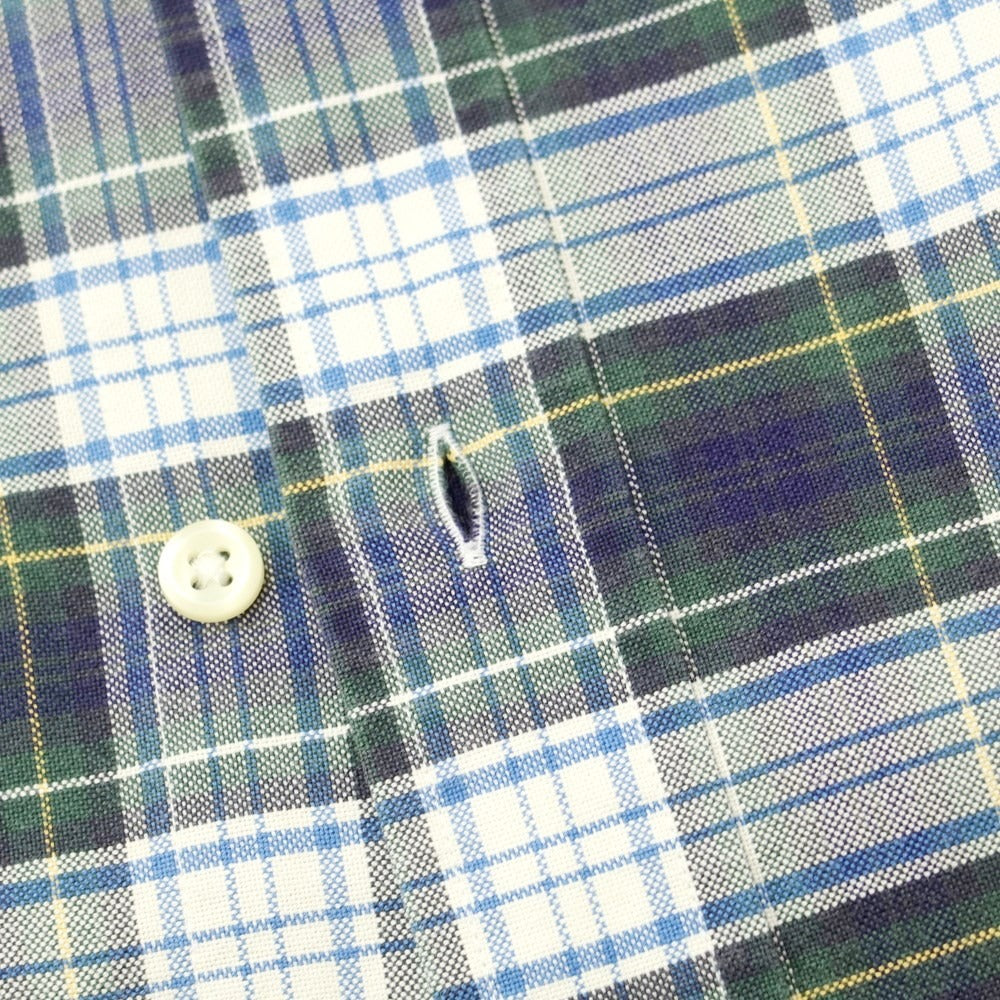 [Used] Ralph Lauren Cotton Check Button-down Casual Shirt Navy x Green [XS] [Condition Rank C] [Men&