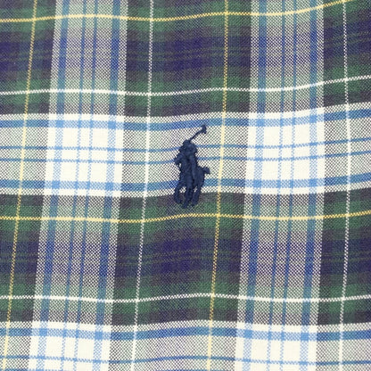 [Used] Ralph Lauren Cotton Check Button-down Casual Shirt Navy x Green [XS] [Condition Rank C] [Men&