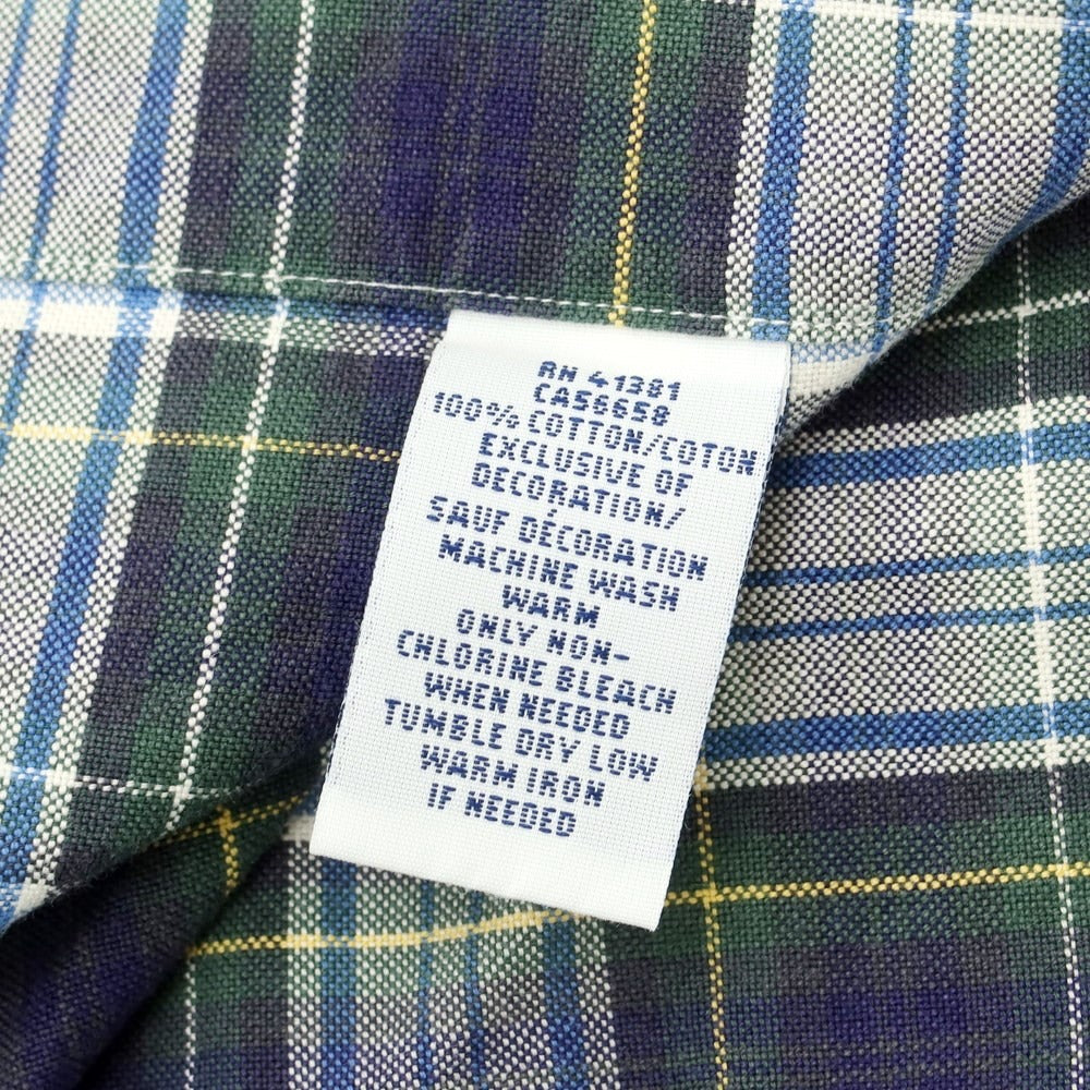 [Used] Ralph Lauren Cotton Check Button-down Casual Shirt Navy x Green [XS] [Condition Rank C] [Men&