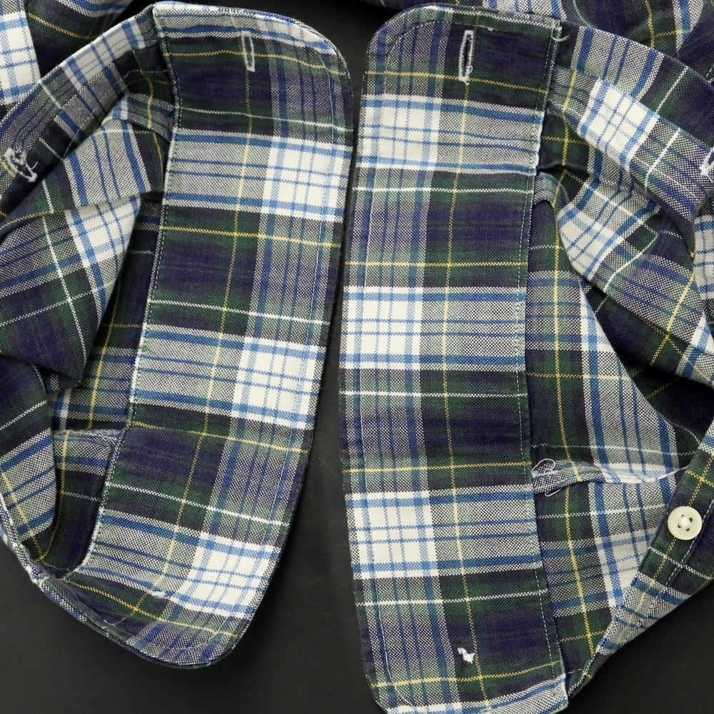 [Used] Ralph Lauren Cotton Check Button-down Casual Shirt Navy x Green [XS] [Condition Rank C] [Men&