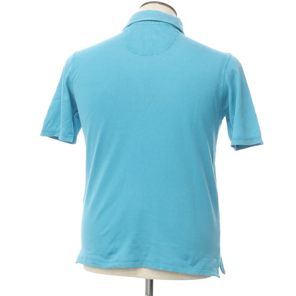 [Used] FEDELI Cotton Pique Short Sleeve Polo Shirt Turquoise Blue [Size 48] [BLU] [S/S] [Condition Rank D] [Men&