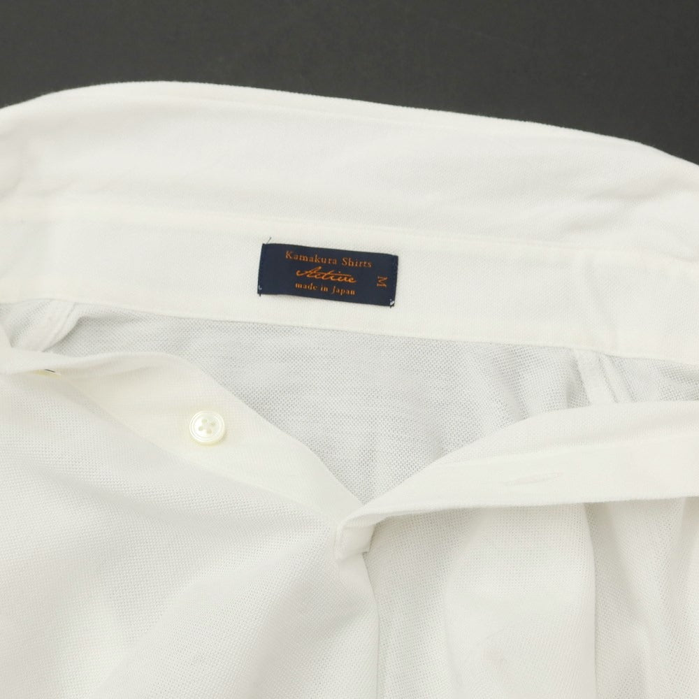 [Used] Makers Shirt Kamakura Cotton Polyester Long Sleeve Polo Shirt White [Size M] [WHT] [S/S/A/W] [Condition Rank C] [Men&