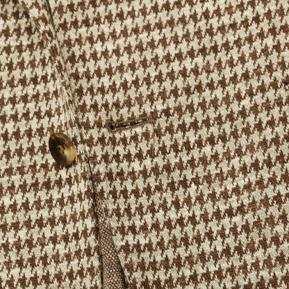 [Used] LARDINI wool silk linen check jersey jacket beige x brown [46] [Condition rank B] ​​[Men&